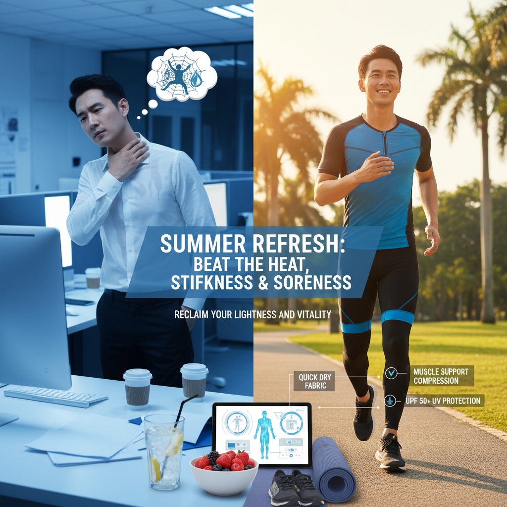 炎炎夏日,久坐上班族與熱愛運動的你,如何擺脫濕黏、僵硬與痠痛,重拾輕盈活力?