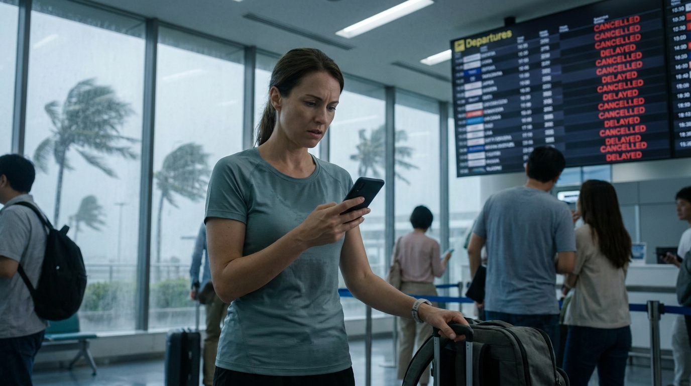 盛夏颱風季旅日不慌亂:掌握航班異動,輕鬆應對旅途中的濕黏與不安!