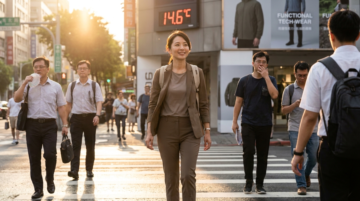 秋季忽冷忽熱？通勤族告別濕黏疲憊，擺脫換季穿搭困擾的機能指南